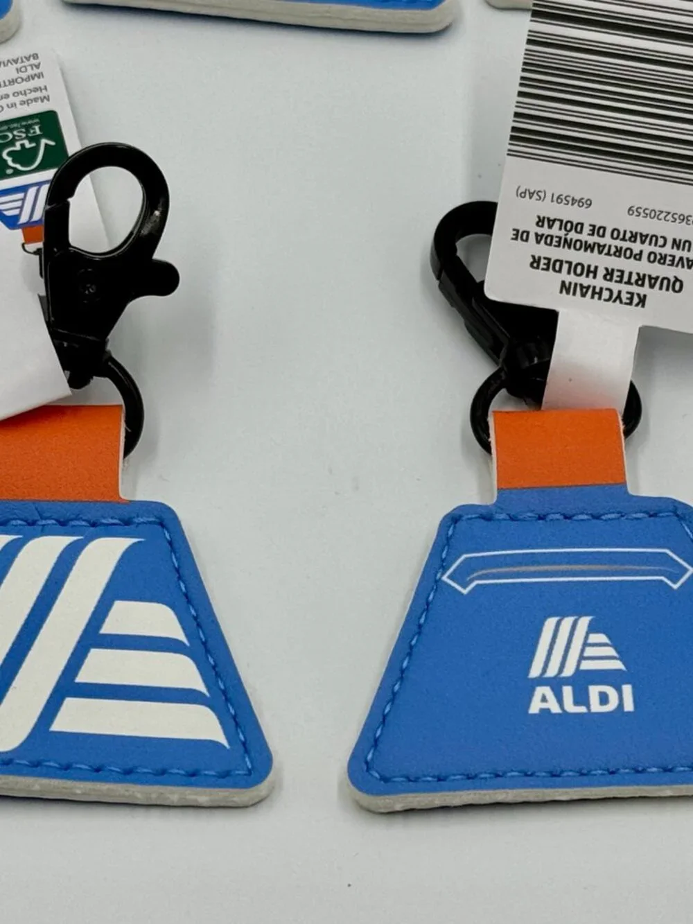 6 Aldi Blue & White Leather Quarter Pouch/Holder With Clasp Bundle